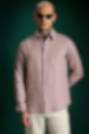 Dusky Pink Linen Party Wear Shirt by Komal Kothari at Pernia's Pop Up Shop