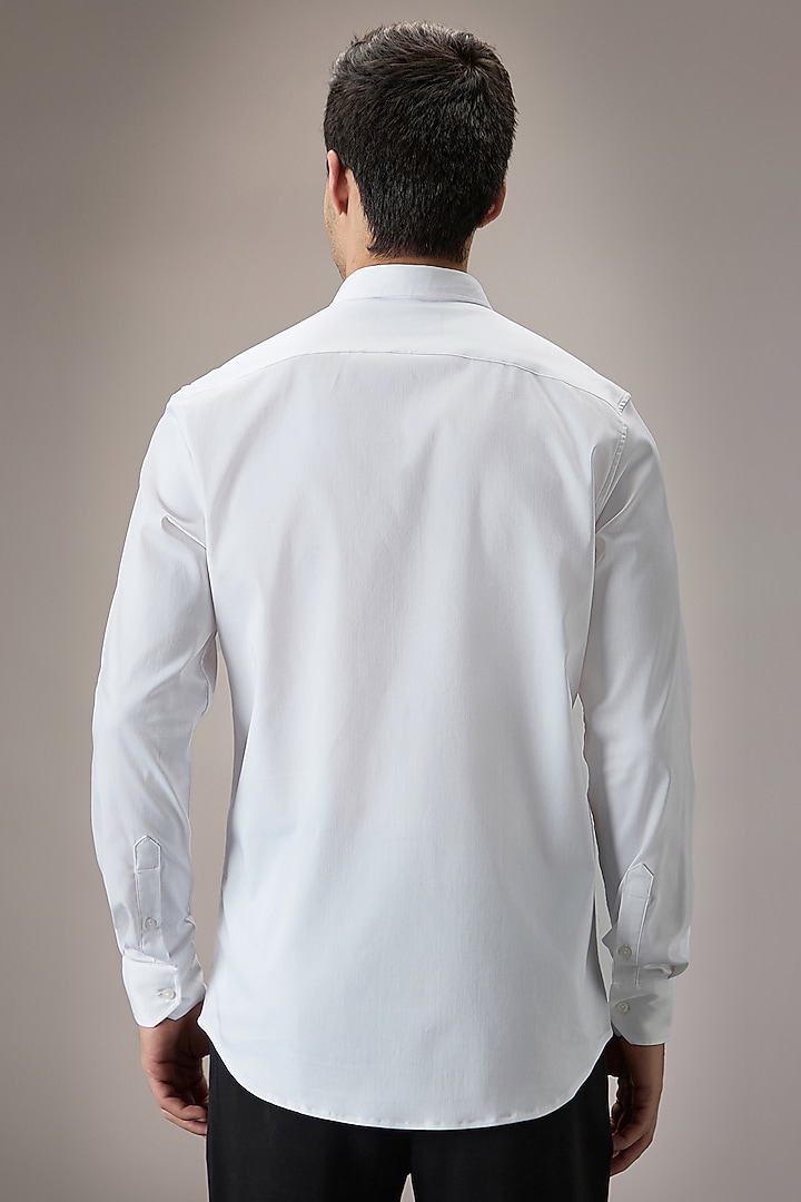 White Cotton Tiger Hand Embroidered Party Wear Shirt by Komal Kothari at Pernia's Pop Up Shop