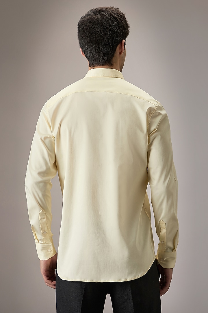 Ivory Cotton Floral Hand Embroidered Summer Shirt by Komal Kothari at Pernia's Pop Up Shop