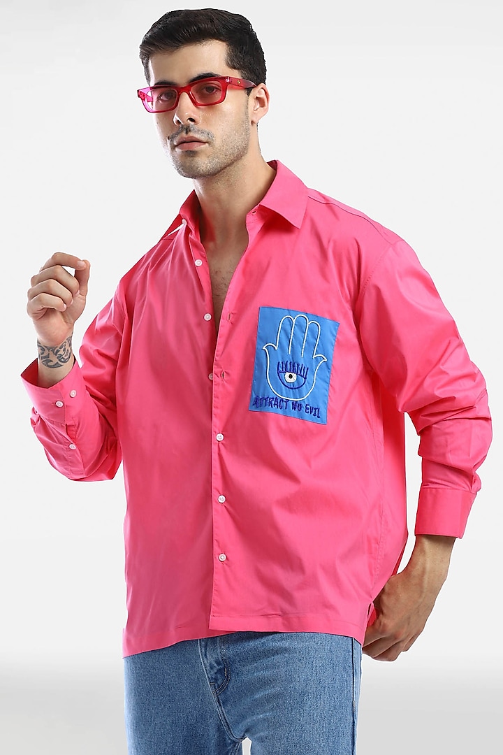Pink Cotton Handcrafted Shirt by Komal Kothari