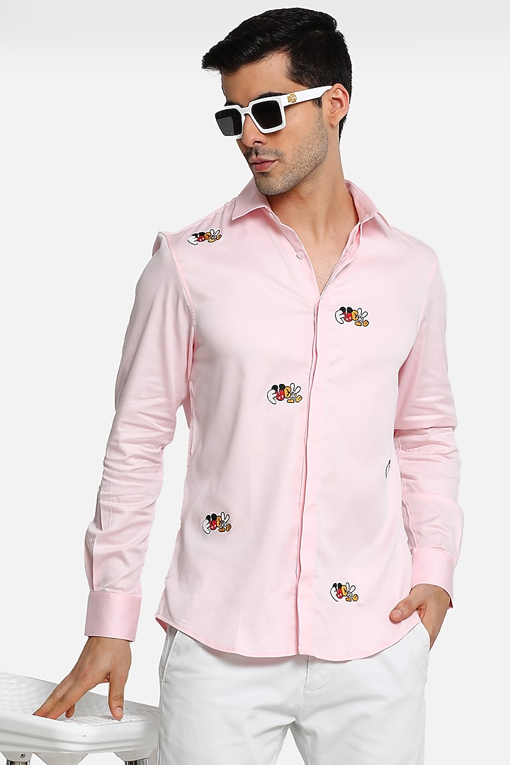 Pink Embellished Shirt by Komal Kothari