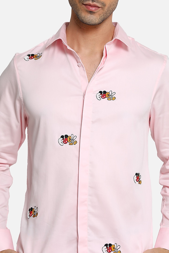 Pink Embellished Party Wear Shirt by Komal Kothari at Pernia's Pop Up Shop