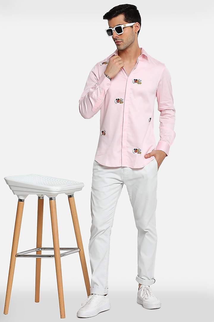 Pink Embellished Party Wear Shirt by Komal Kothari at Pernia's Pop Up Shop