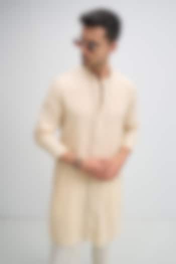 Beige Linen Kurta by Komal Kothari at Pernia's Pop Up Shop