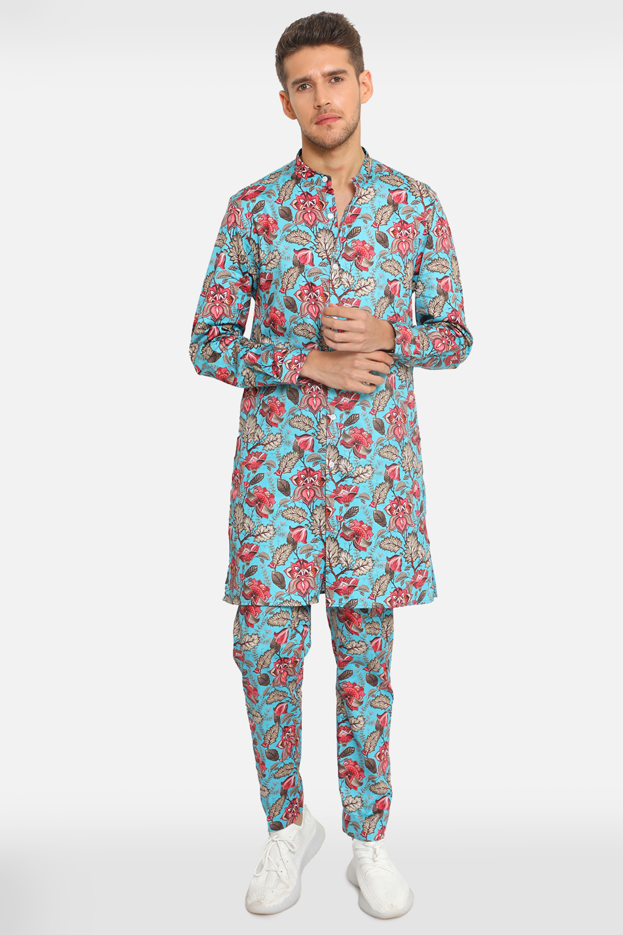 Blue Printed Kurta Set by Komal Kothari at Pernia's Pop Up Shop