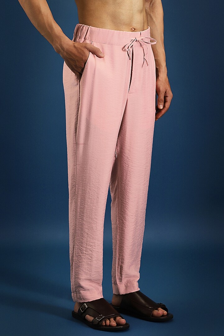 Pink Viscose Trousers by Komal Kothari at Pernia's Pop Up Shop