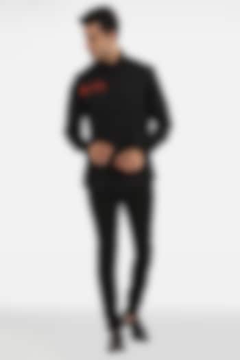 Black Cotton Handcrafted Party Wear Shirt by Komal Kothari at Pernia's Pop Up Shop