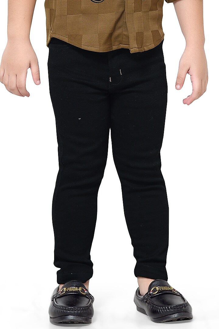 Black Cotton Mix Pant Set For Boys by Kokoons at Pernia's Pop Up Shop
