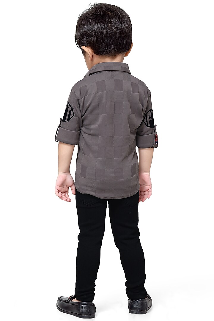 Black Cotton Mix Pant Set For Boys by Kokoons at Pernia's Pop Up Shop