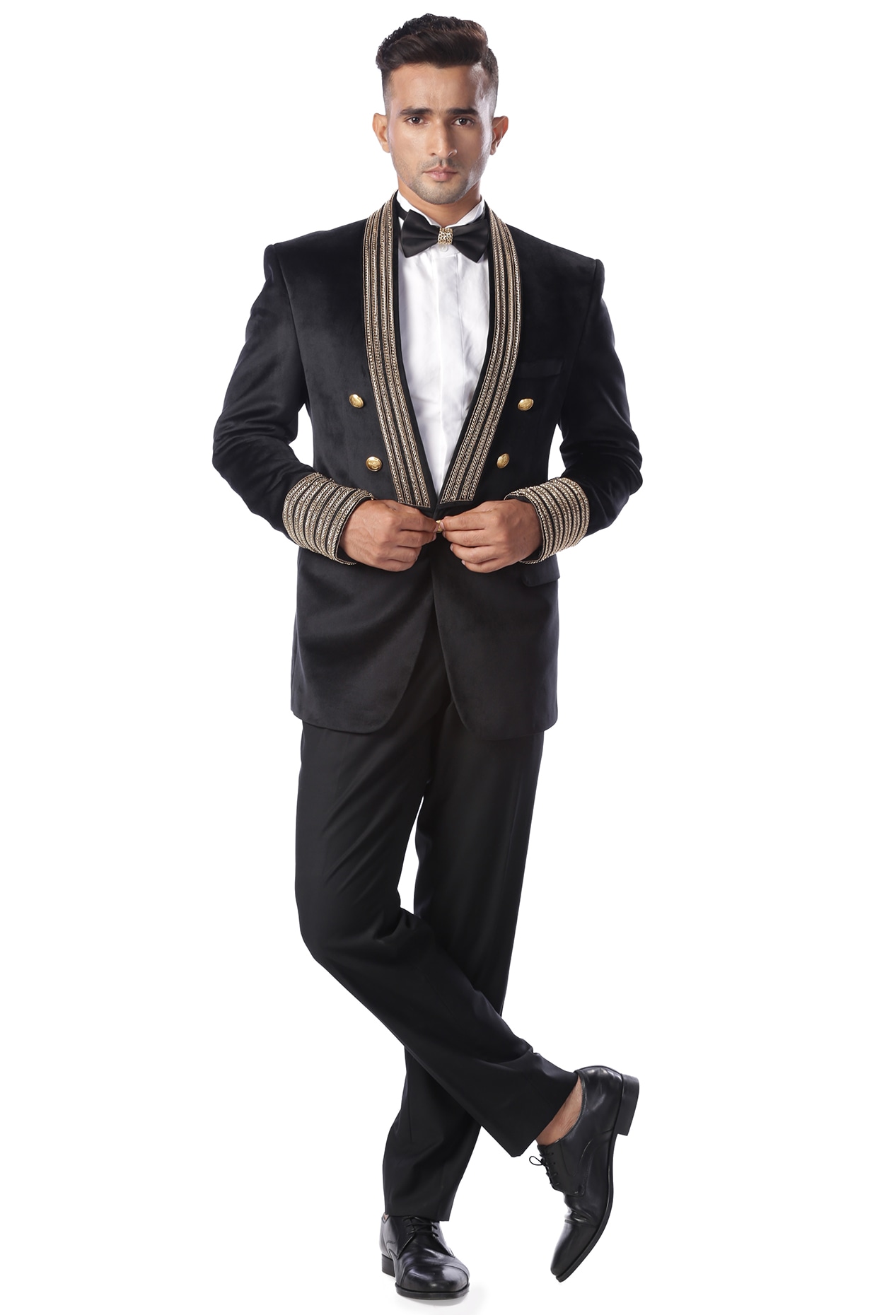 tuxedo with gold chain