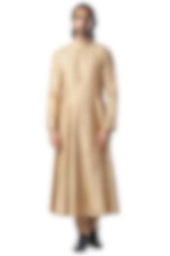 Golden Beige Anarkali Kurta Set by Kommal Sood at Pernia's Pop Up Shop