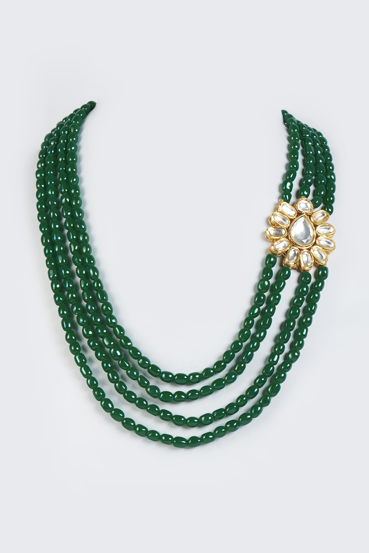 Emerald Green Beaded Mala by KORA BY NILESH MITESH at Pernia's Pop Up Shop