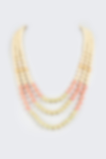 Peach & Pista Moti Mala by KORA BY NILESH MITESH at Pernia's Pop Up Shop