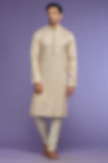 Blush Pink Silk Kurta Set by KORA BY NILESH MITESH at Pernia's Pop Up Shop