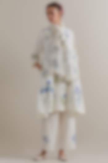 Off-White Cotton Hand Block Printed Kurta Set by Kora at Pernia's Pop Up Shop