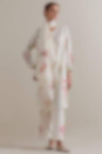 Off-White Cotton Hand Block Printed Kurta Set by Kora at Pernia's Pop Up Shop