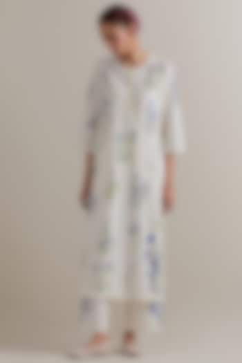 Off-White Cotton Hand Block Printed Kurta Set by Kora at Pernia's Pop Up Shop