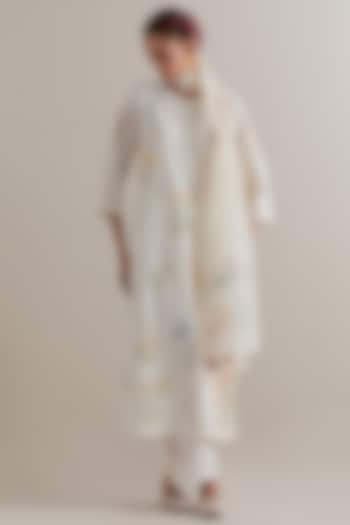 Off-White Cotton Hand Block Printed Kurta Set by Kora at Pernia's Pop Up Shop