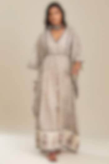 Red & Ivory Printed Kaftan by Kora at Pernia's Pop Up Shop