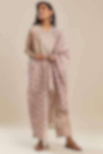 Pink Kurta Set With Block Print by Kora at Pernia's Pop Up Shop