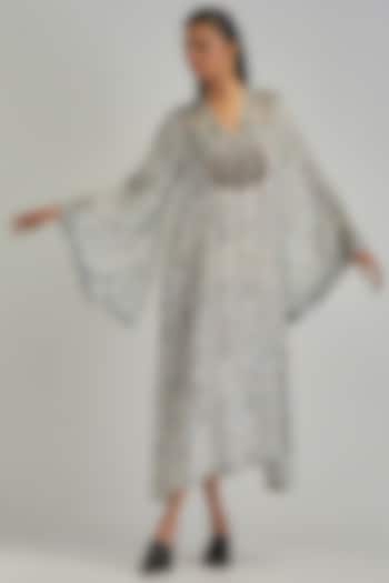 Off-White Modal Floral Applique A-Line Kaftan by Kora at Pernia's Pop Up Shop