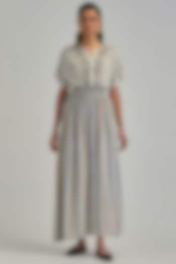 Off-White Modal Hand Block Printed Maxi Vacation Dress by Kora at Pernia's Pop Up Shop