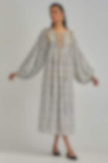 Off-White Modal Hand Block Printed Summer Dress by Kora at Pernia's Pop Up Shop