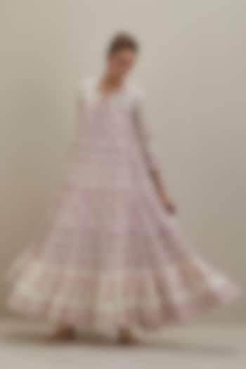 Off-White Cotton Chanderi Hand Block Printed Kurta by Kora at Pernia's Pop Up Shop