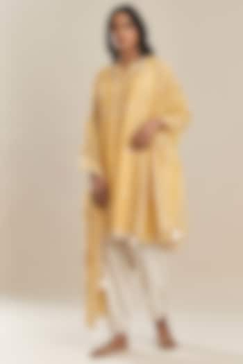 Yellow Kalidar Kurta Set by Kora at Pernia's Pop Up Shop