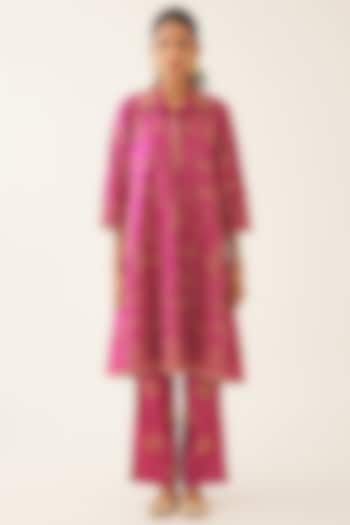 Jazberry Silk Bead Embroidered Kurta Set by Kora at Pernia's Pop Up Shop