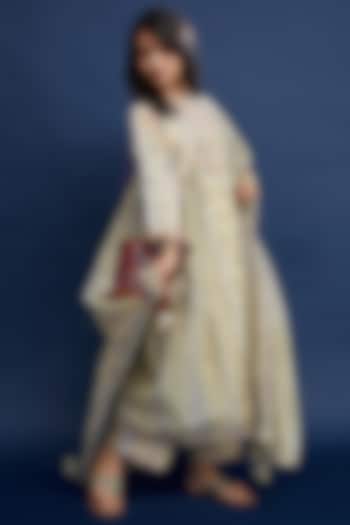 Beige Kurta Set With Embroidery by Kora at Pernia's Pop Up Shop