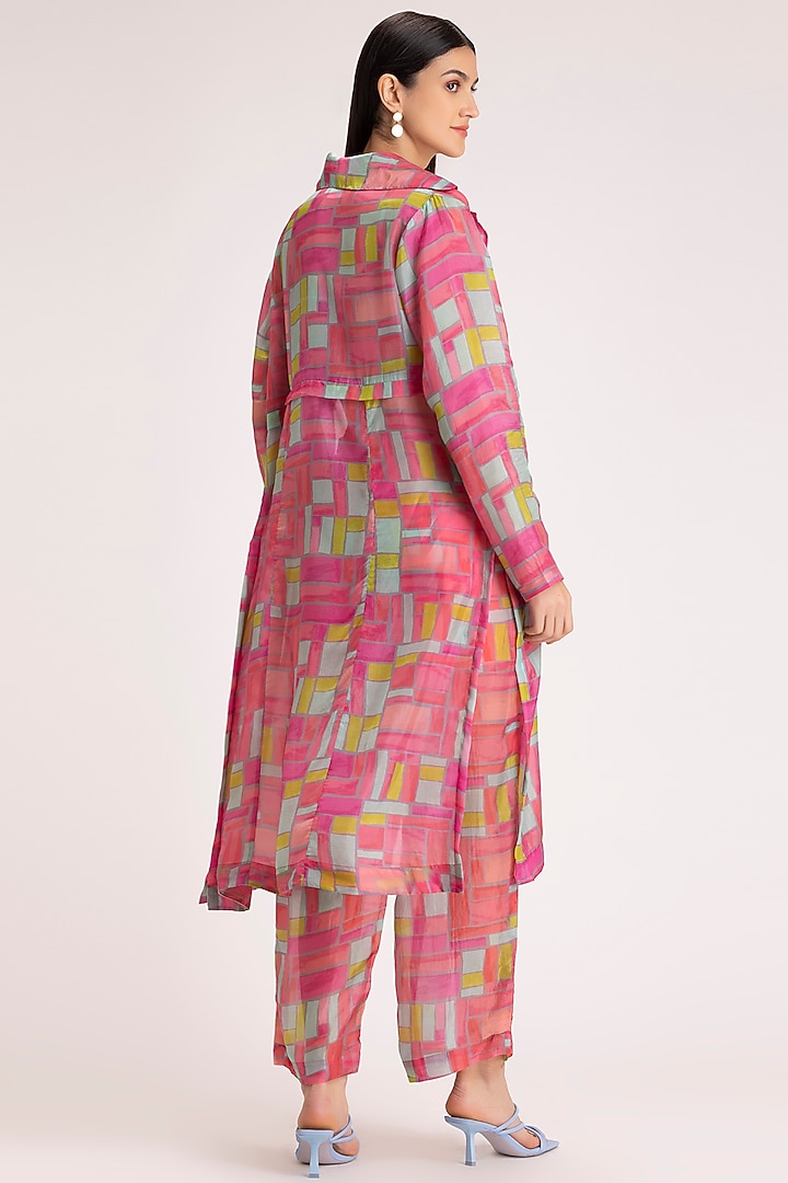 Fuchsia Printed Jacket Set by Koashee By Shubhitaa at Pernia's Pop Up Shop