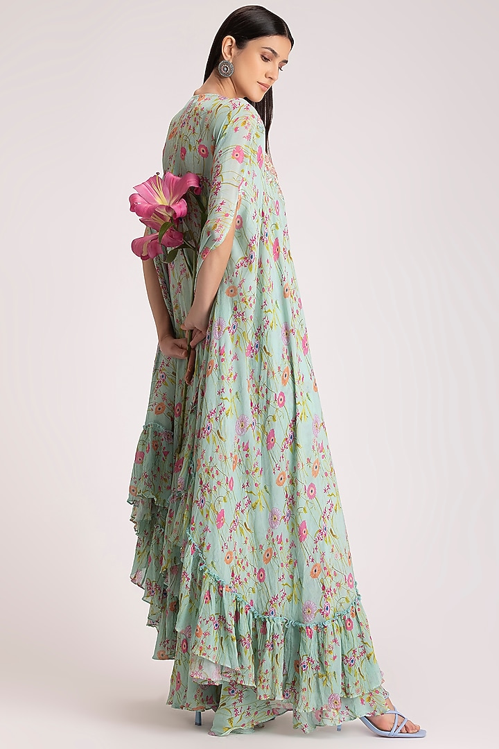 Sea Green Printed Party Wear Sharara Set by Koashee By Shubhitaa at Pernia's Pop Up Shop