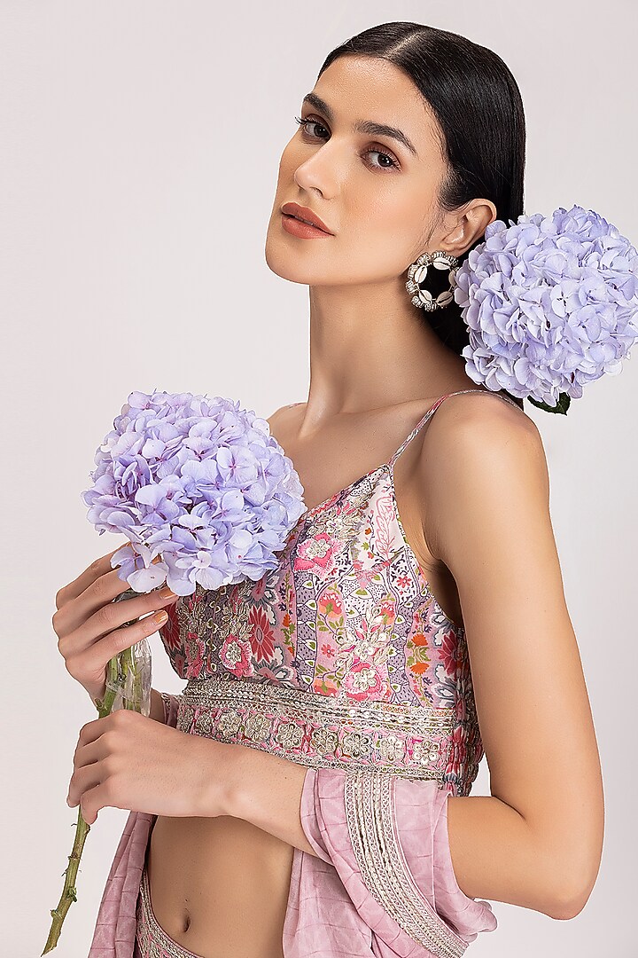 Blush Pink Embroidered Wedding Lehenga Set by Koashee By Shubhitaa at Pernia's Pop Up Shop