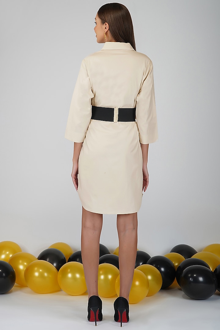 White Organic Cotton Summer Shirt Dress by Kovet at Pernia's Pop Up Shop