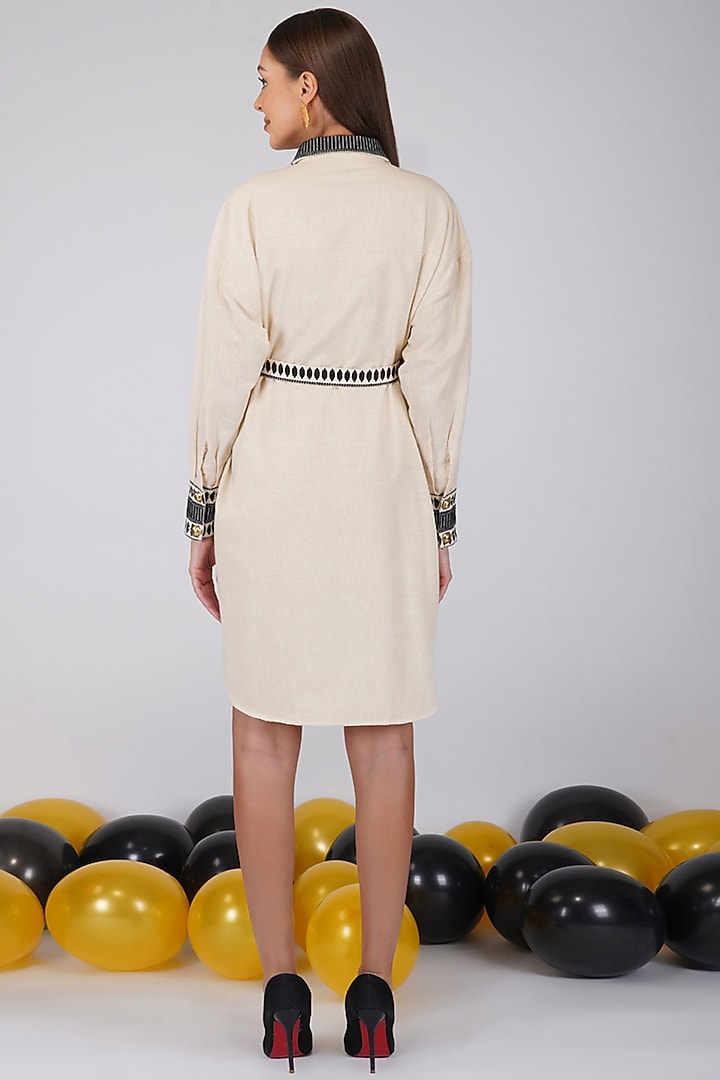 White Organic Cotton Summer Shirt Dress by Kovet at Pernia's Pop Up Shop