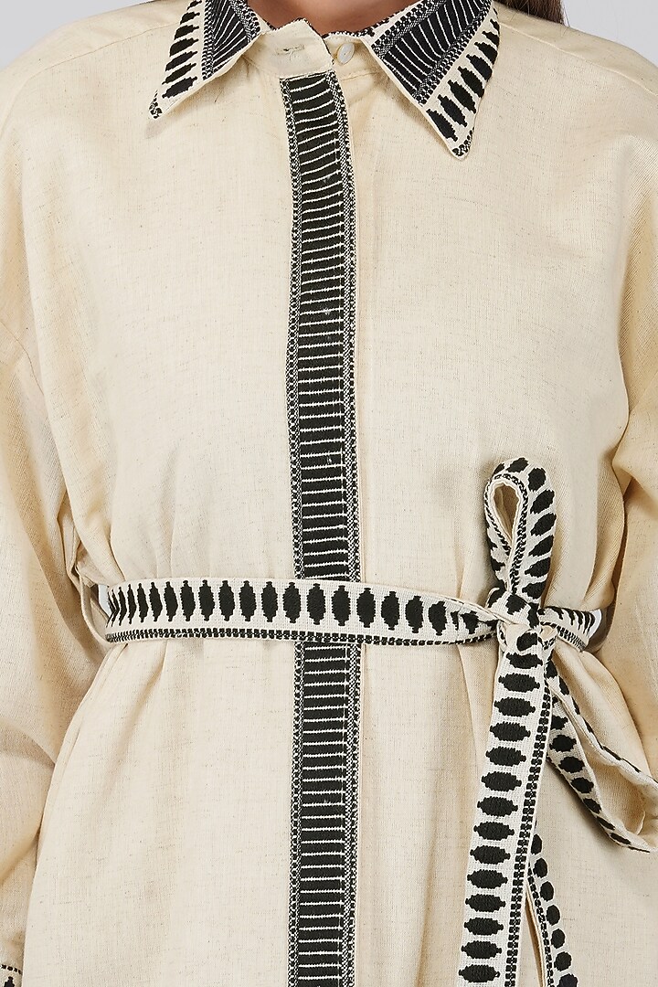 White Organic Cotton Summer Shirt Dress by Kovet at Pernia's Pop Up Shop