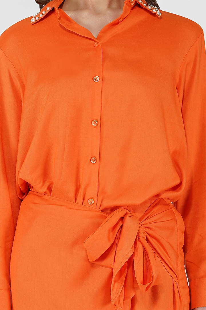 Orange Rayon Shirt by Kovet at Pernia's Pop Up Shop