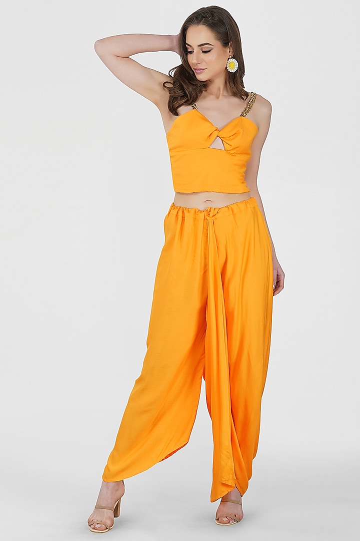 Mango Yellow Rayon Dhoti Pants by Kovet at Pernia's Pop Up Shop