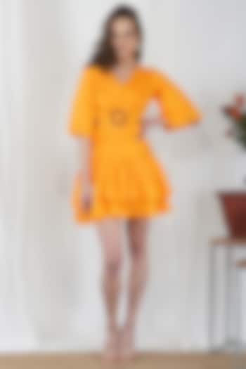 Mango Yellow Rayon Dress by Kovet