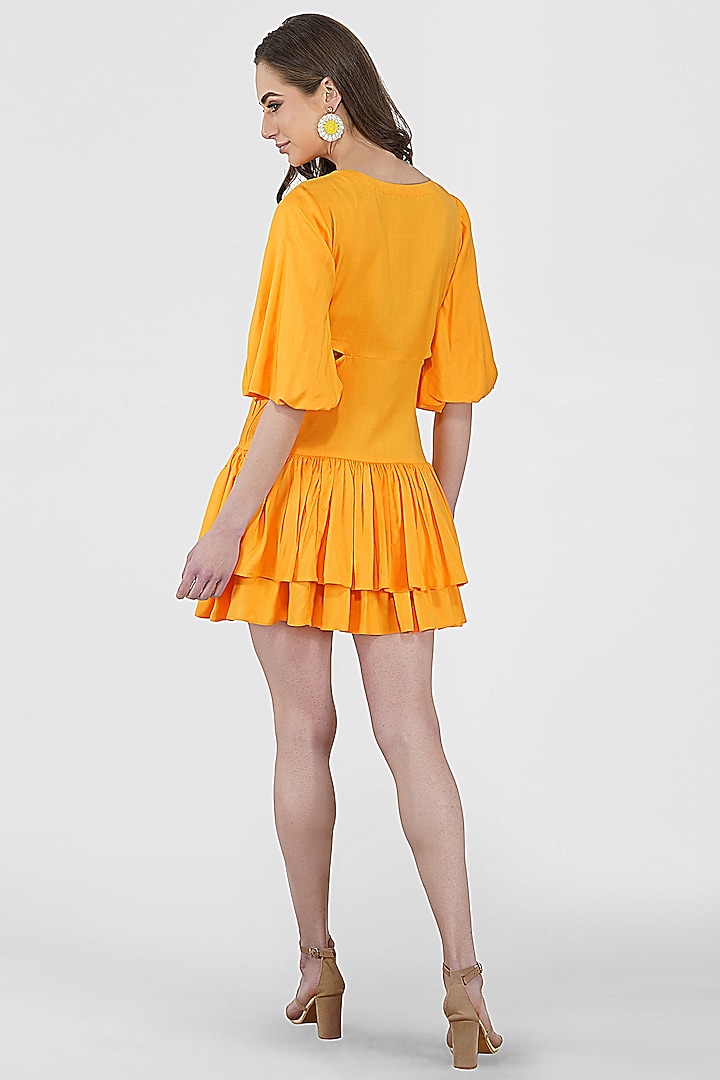 Mango Yellow Rayon Summer Dress by Kovet at Pernia's Pop Up Shop