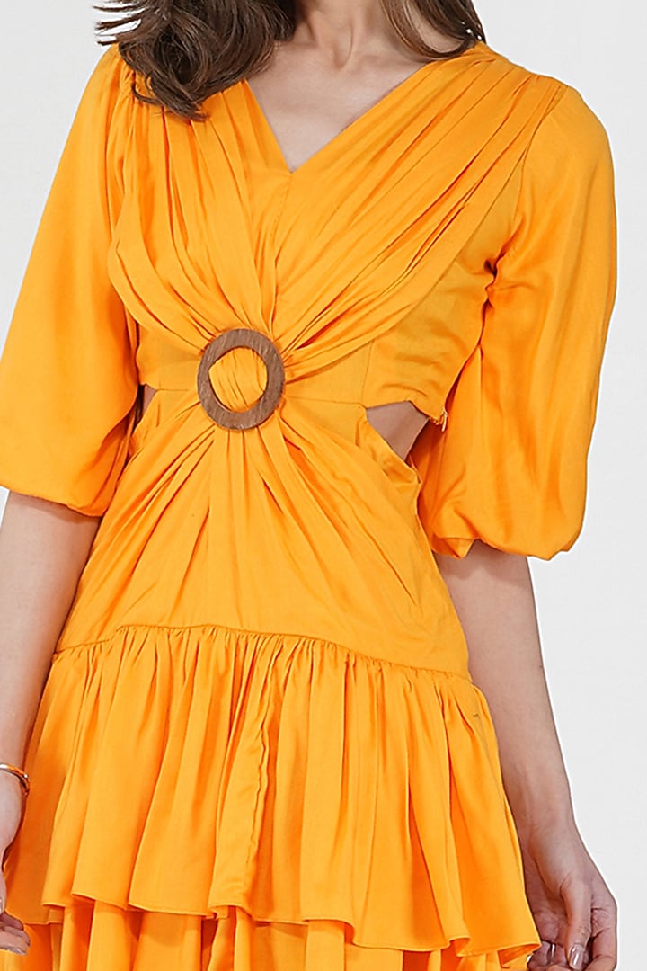 Mango Yellow Rayon Summer Dress by Kovet at Pernia's Pop Up Shop