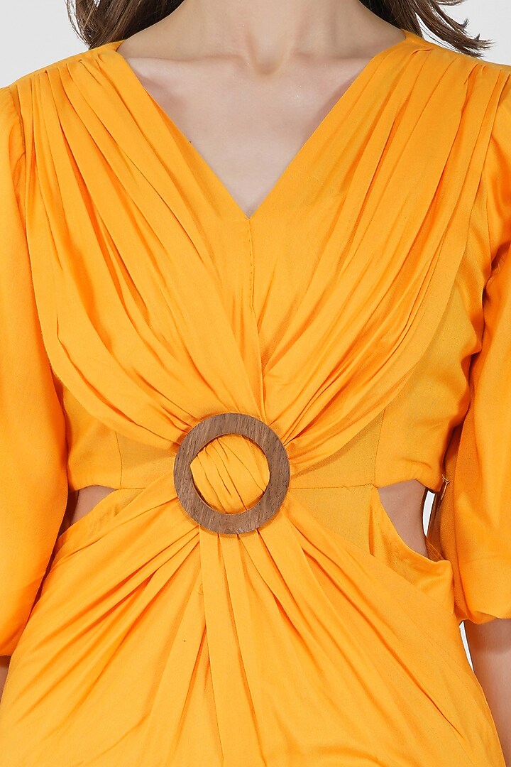 Mango Yellow Rayon Summer Dress by Kovet at Pernia's Pop Up Shop