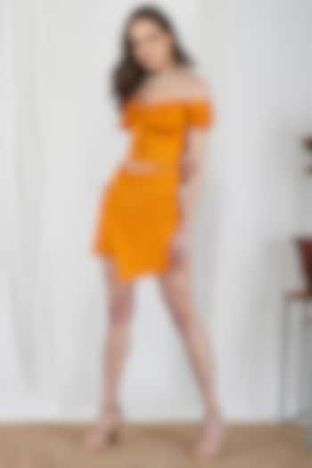 Mustard Gold Cropped Corset Top by Kovet at Pernia's Pop Up Shop