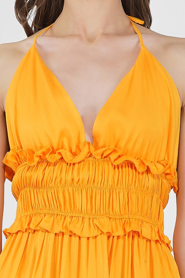 Mango Yellow Gathered Summer Dress by Kovet at Pernia's Pop Up Shop