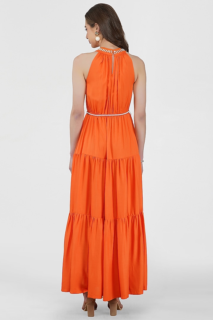 Orange Pearl Layered Summer Dress by Kovet at Pernia's Pop Up Shop