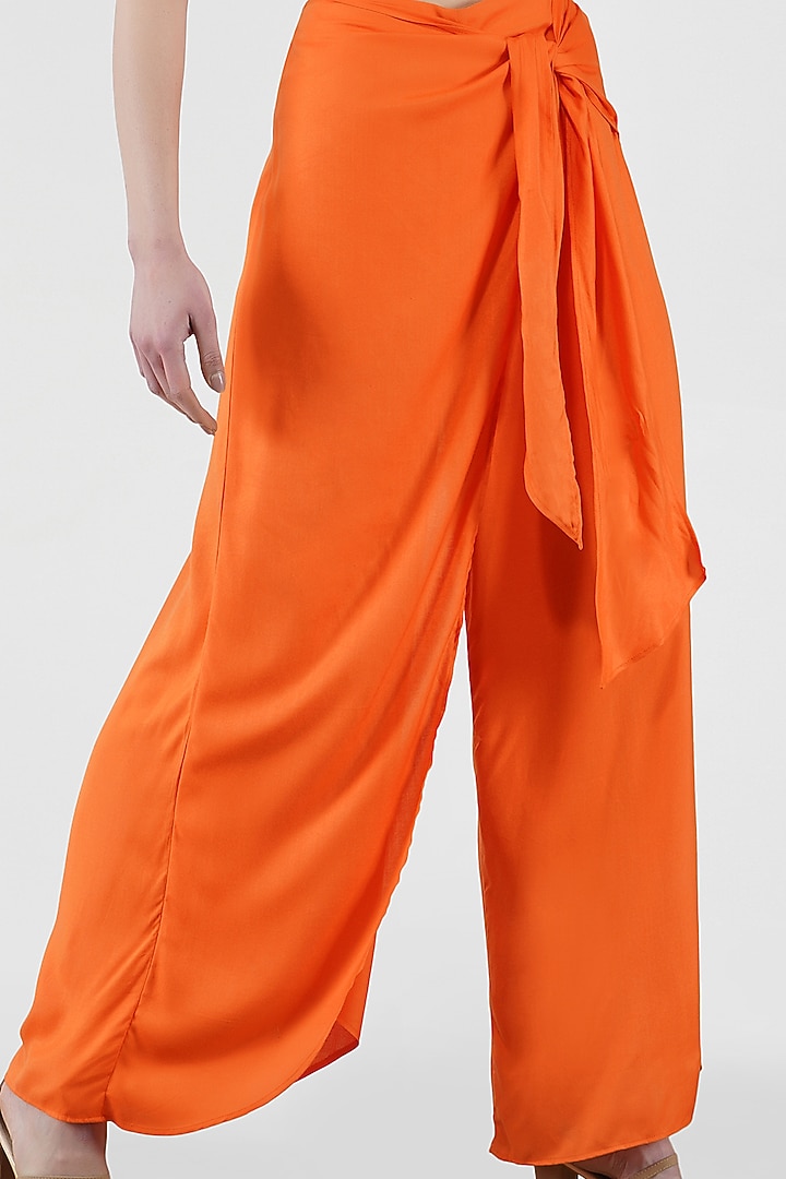 Orange Wrap Pants by Kovet at Pernia's Pop Up Shop