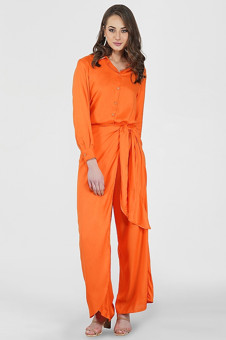Orange Wrap Pants by Kovet at Pernia's Pop Up Shop