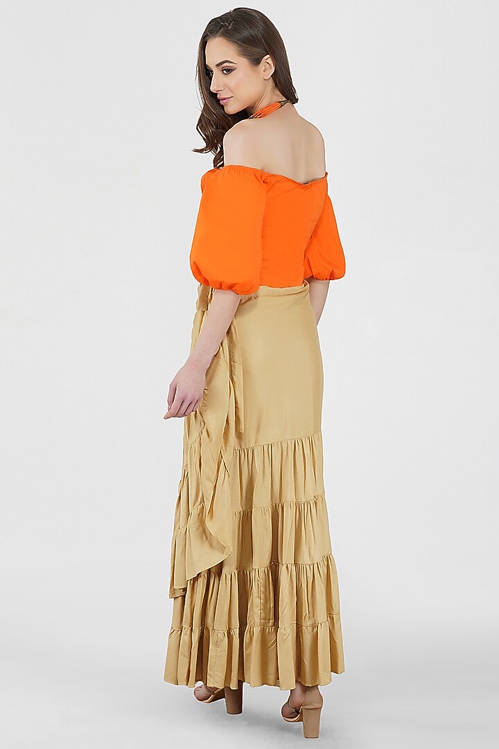 Beige Layered Skirt by Kovet at Pernia's Pop Up Shop