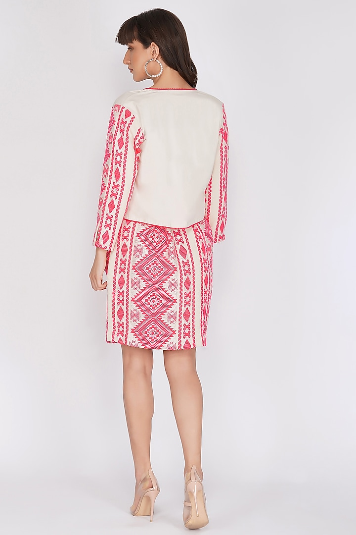 Neon Pink Cotton Skirt  by Kovet at Pernia's Pop Up Shop